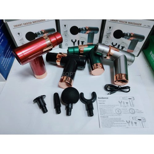 Smart Fascia Rechargeable Massager Gun JY 760 (4 Heads & 6 Speed)