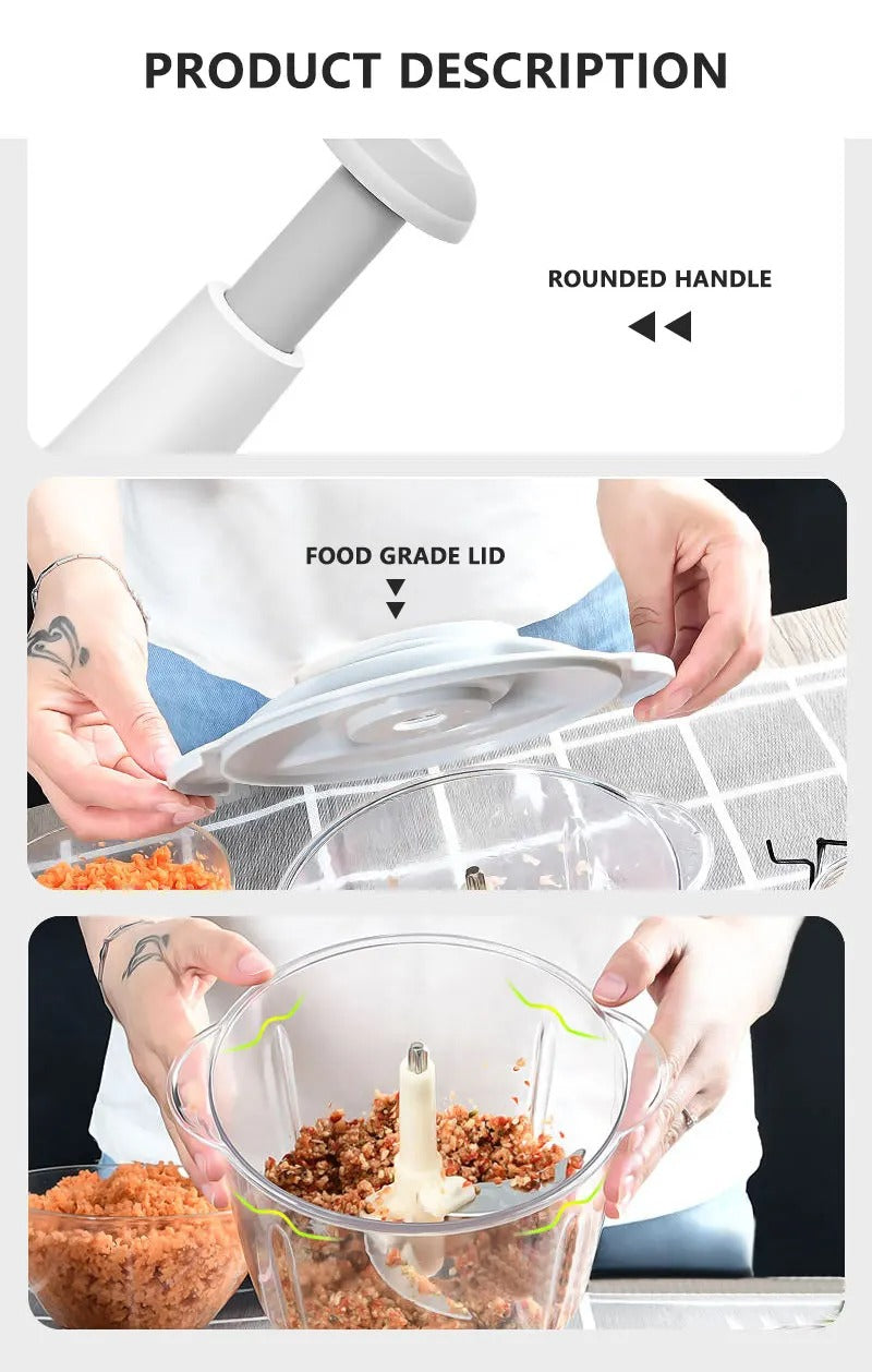 Hand press Manual Vegetable Chopper Food Processor