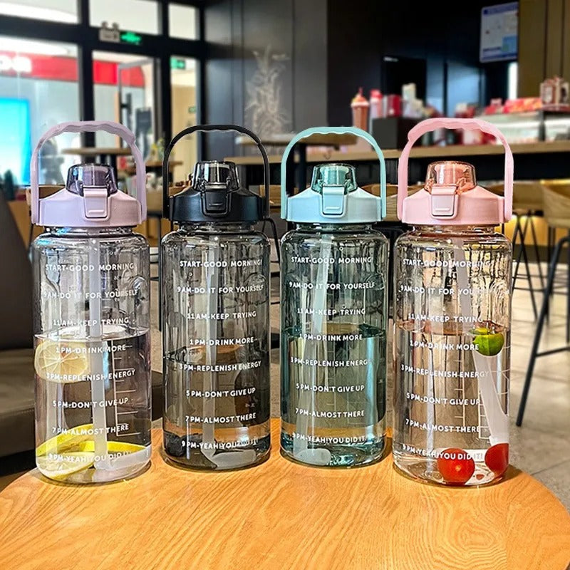 2 Liter Water Bottle with Straw Female Jug Girls Portable Travel bottles Fitness