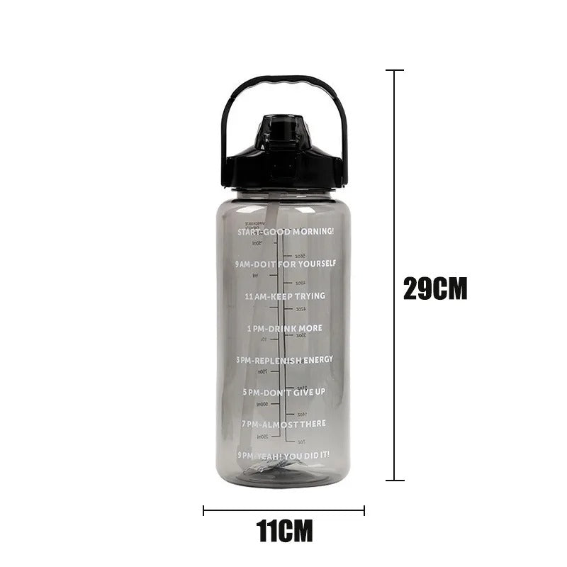 2 Liter Water Bottle with Straw Female Jug Girls Portable Travel bottles Fitness