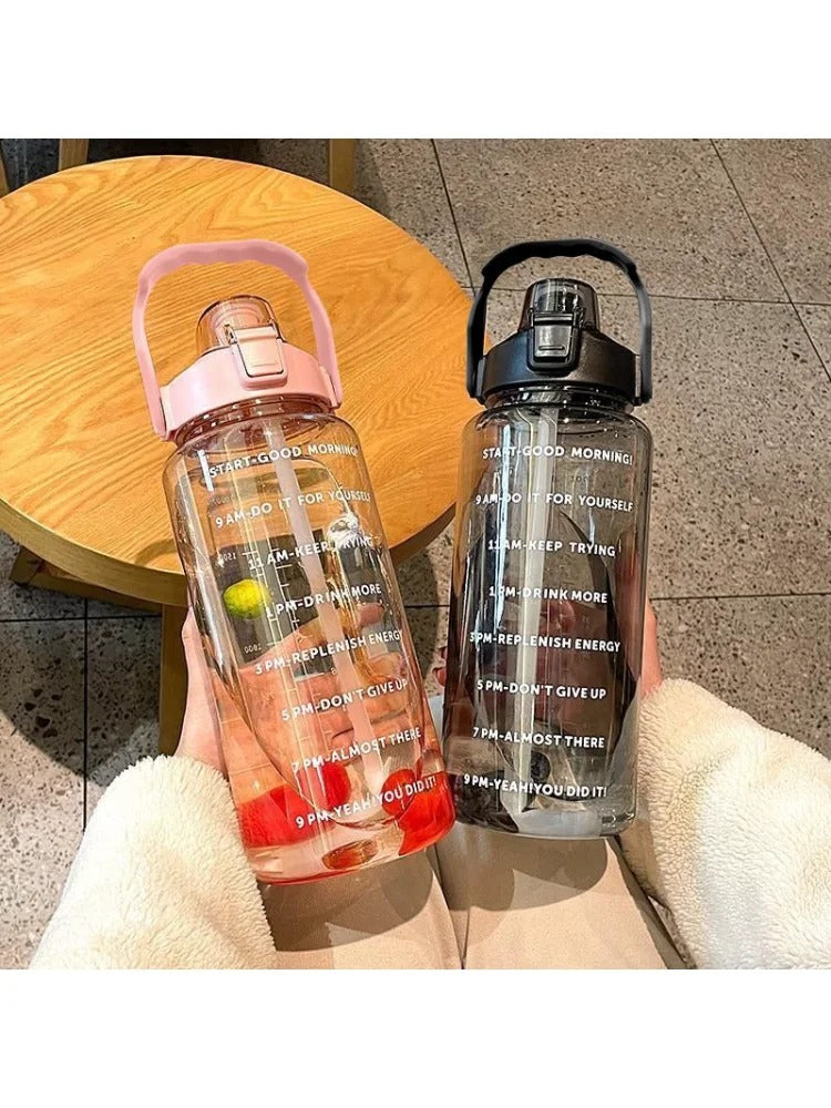 2 Liter Water Bottle with Straw Female Jug Girls Portable Travel bottles Fitness
