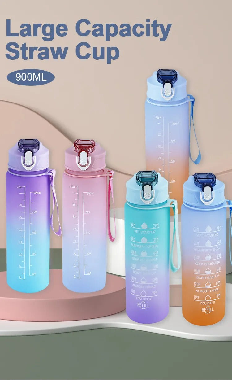 900ML Sports Water Bottle Leakproof Bottle Drinking Outdoor Travel Water Bottle