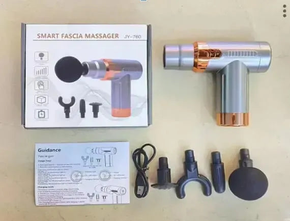 Smart Fascia Rechargeable Massager Gun JY 760 (4 Heads & 6 Speed)