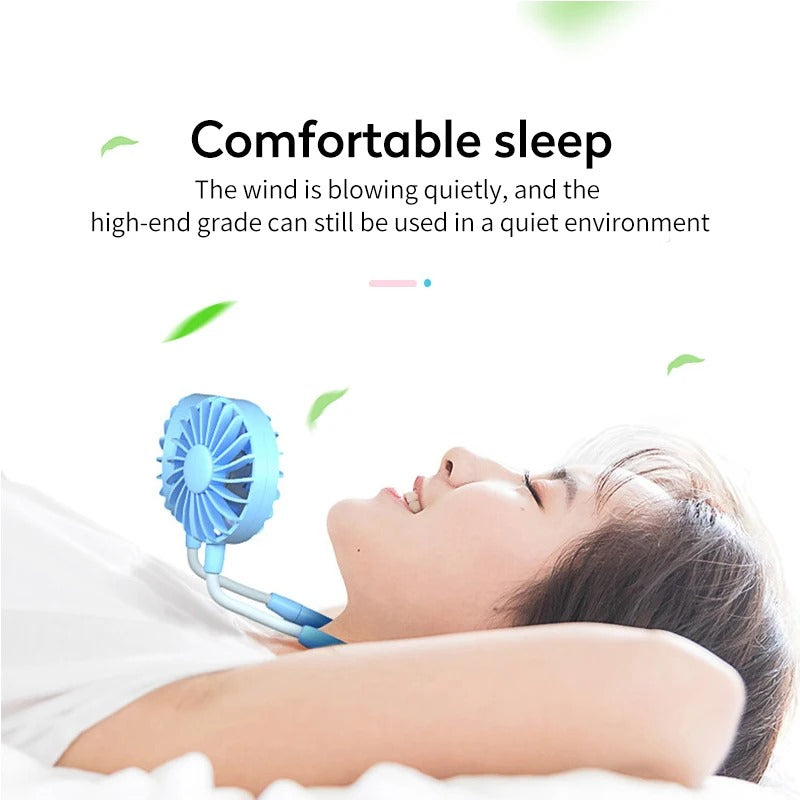 Portable Hanging Neck Fan USB recharging