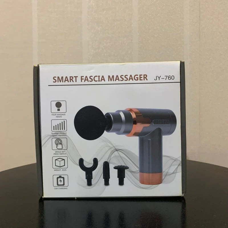 Smart Fascia Rechargeable Massager Gun JY 760 (4 Heads & 6 Speed)