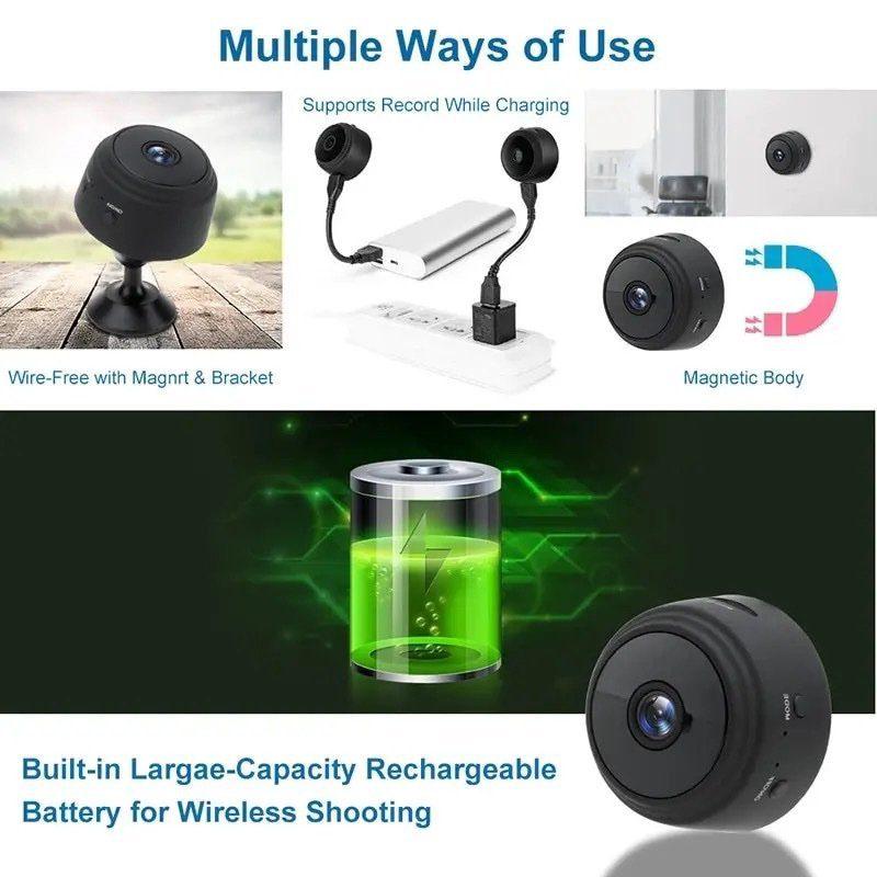A9 Mini WiFi Camera - 1080P HD with Magnetic Mount and Mobile App