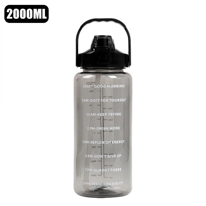 2 Liter Water Bottle with Straw Female Jug Girls Portable Travel bottles Fitness