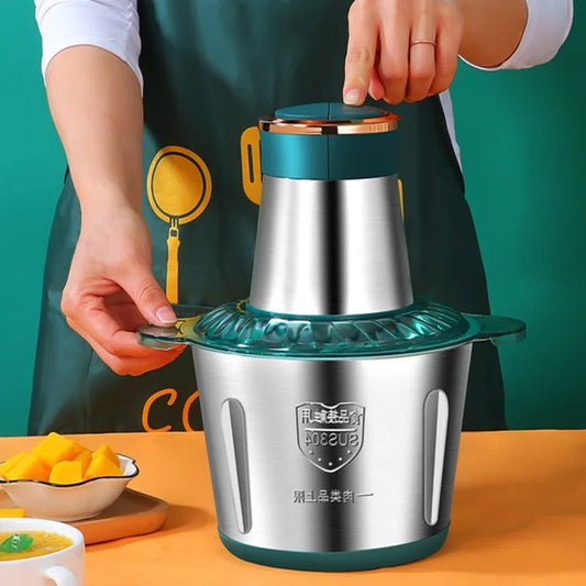 Electric Automatic Food Processor & Meat Chopper 2 & 3 Litre Stainless Steel Bowl – 2 Speed & 4 Blades